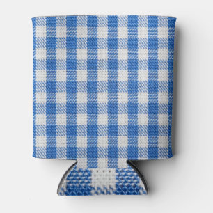 Blau-weiße ausgekleidete Esskleider. Dosenkühler