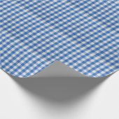 Blau-weiße ausgekleidete Esskleider. Geschenkpapier (Ecke)