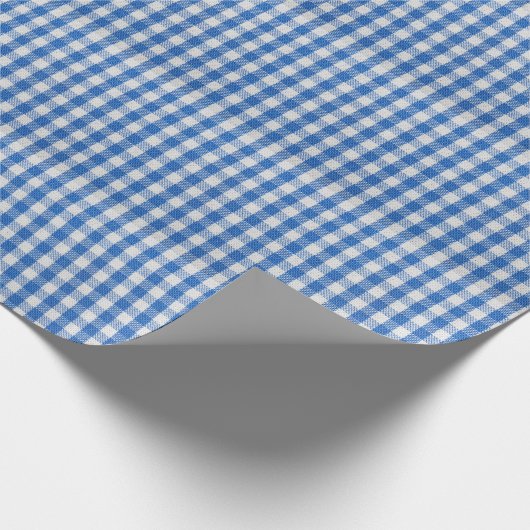 Blau-weiße ausgekleidete Esskleider. Geschenkpapier (Ecke)