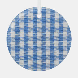 Blau-weiße ausgekleidete Esskleider. Ornament Aus Glas