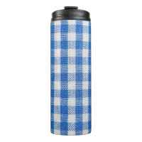 Blau-weiße ausgekleidete Esskleider.