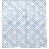 Blau-weiße Bambus-Trellis Duschvorhang (Vorderseite)