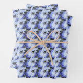 Blau-weiße Bartu-Iris-Muster Geschenkpapier Set (Beispiel)