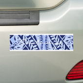 Blau Weiße Blätter Muster Thunder_Cove Autoaufkleber (Auf Auto)