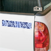 Blau Weiße Blätter Muster Thunder_Cove Autoaufkleber (Auf Lkw)
