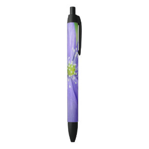 Blau-weiße Blume des Pens Kugelschreiber