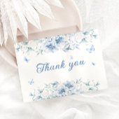 Blau-weiße Blume Hochzeit Dankeschön Karte