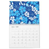 Blau-weiße Blume Kalender (Mär 2027)