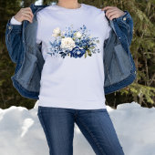 Blau-weiße Blume Sweatshirt