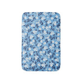Blau, weiße Blume: Vintag Badematte (Vorderseite Vertikal)