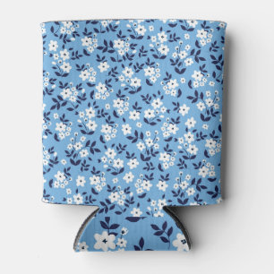 Blau, weiße Blume: Vintag Dosenkühler