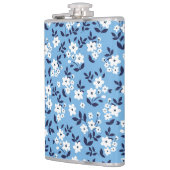 Blau, weiße Blume: Vintag Flachmann (Links)