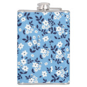 Blau, weiße Blume: Vintag Flachmann (Rückseite)