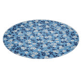 Blau, weiße Blume: Vintag Schneidebrett (Ecke)