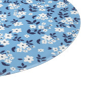Blau, weiße Blume: Vintag Schneidebrett (Ecke)