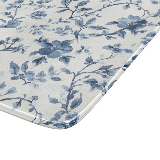 Blau-weiße Blumen-Brautabschiedsparty Schneidebrett (Ecke)