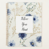 Blau Weiße Blumen Planer (Vorderseite)