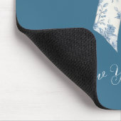 Blau-weiße Blumen-Schleife Mousepad (Ecke)