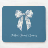 Blau-weiße Blumen-Schleife Mousepad (Vorne)