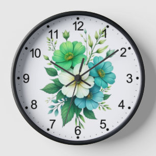 Blau-Weiße Blumenbouquet-57453 Uhr