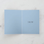 Blau Weiße Blumenherz Parfümflasche Liebe  Karte (Innenseite)