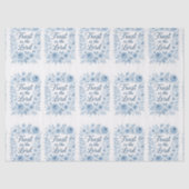 Blau-weiße Blumenschrift Vertrauen auf den Herrn Seidenpapier (Vorderseite)