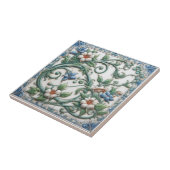 Blau-weiße Blumenstraube Fliese (Seite)