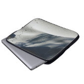 Blau-weiße Blumentextilien Laptopschutzhülle (Vorne Knopf)