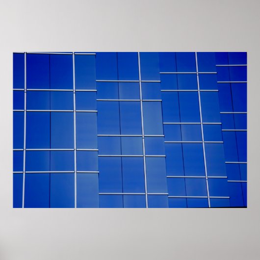 Blau-weiße Blumentextilien Poster (Vorne)