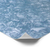 Blau-weiße Blumentextilien Poster (Ecke)