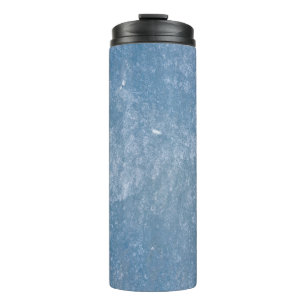 Blau-weiße Blumentextilien Thermosbecher