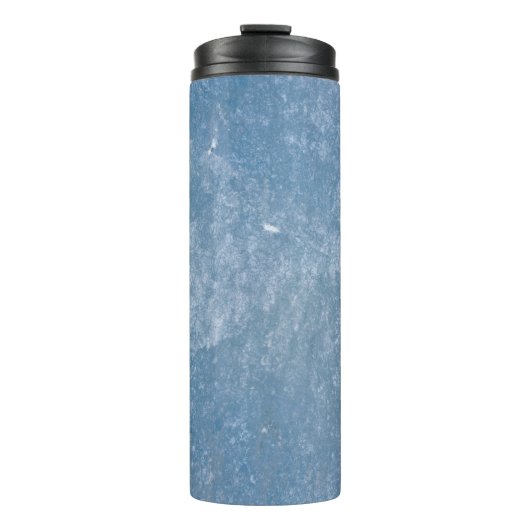 Blau-weiße Blumentextilien Thermosbecher (Vorderseite)