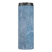 Blau-weiße Blumentextilien Thermosbecher (Rückseite)
