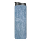Blau-weiße Blumentextilien Thermosbecher (Nach rechts gedreht)