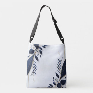Blau-Weiße Blüte/Blume Tasche