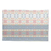 Blau-weiße Blüten Kissenbezug (Rückseite-Links)