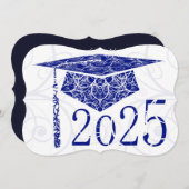 Blau-weiße Blütenkappe 2025 Karte (Vorne/Hinten)