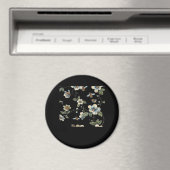 Blau Weiße Blütenmuster - Weiße dunkle Äse Magnet (In Situ (Geschirrspüler))