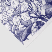 Blau-weiße botanische Wanddecoupage Seidenpapier (Ausschnitt)