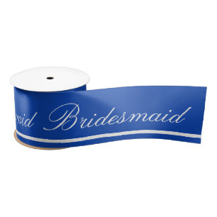 Blau-weiße Brautjungfer-Schleife Satinband