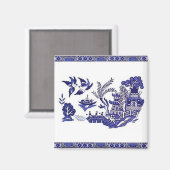 Blau-weiße China Blaues Blumendesign Magnet (Vorderseite/Rückseite)