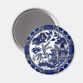 Blau-weiße China Blaues Blumendesign Magnet (Vorderseite/Rückseite)