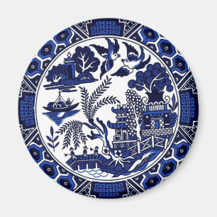 Blau-weiße China Blaues Blumendesign Magnet