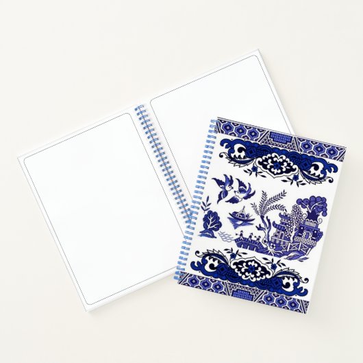 Blau-weiße China Blaues Blumendesign Notizblock (Innenseite)