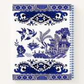 Blau-weiße China Blaues Blumendesign Notizblock (Rückseite)
