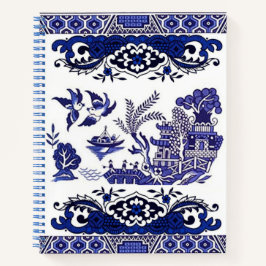 Blau-weiße China Blaues Blumendesign Notizblock