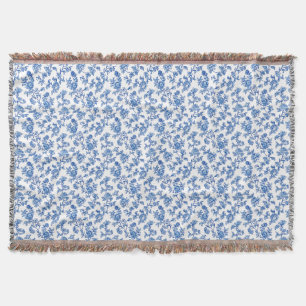 Blau-weiße Chinoiserie-Blumen Decke