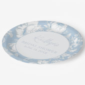 Blau-weiße Chinoiserie-Blumen Pappteller (Schrägansicht)