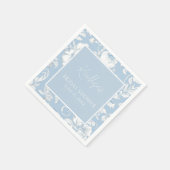Blau-weiße Chinoiserie-Blumenmuster Serviette (Ecke)