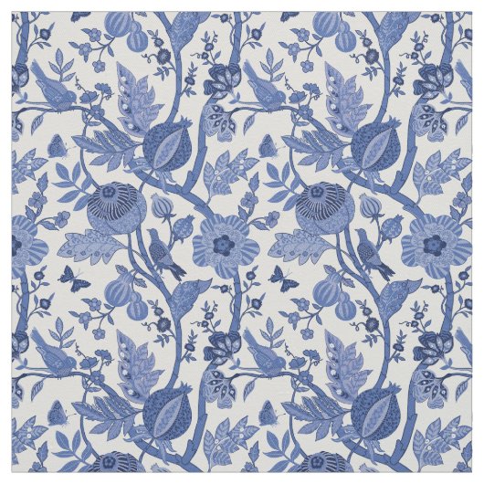 Blau-weiße Chinoiserie-Design Stoff (Muster)